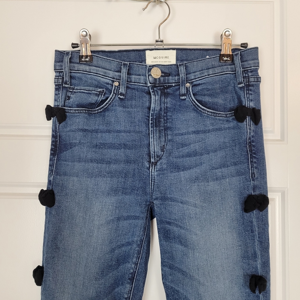 Anthropologie McGuire Newton skinny jeans with bows size 26 - Picture 3 of 11